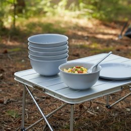 Zestaw 6 Miseczek 500 ml Szare Nietłukące Miski na Camping Piknik