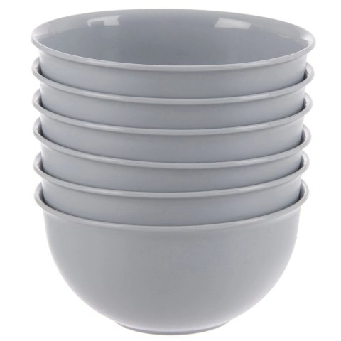 Zestaw 6 Miseczek 500 ml Szare Nietłukące Miski na Camping Piknik