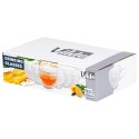 Zestaw 6 Szklanek XXL 400 ml Retro Rozeta do Kawy Herbaty Szkło VILDE