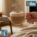 Zestaw 6 Szklanek XXL 470 ml z Uchem do Kawy Herbaty Ryflowane VILDE