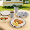 Zestaw 6 Talerzy Obiadowych 23,5 cm Kremowe Plastikowe Piknik