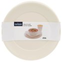 Zestaw 6 Talerzy Obiadowych 23,5 cm Kremowe Plastikowe Piknik