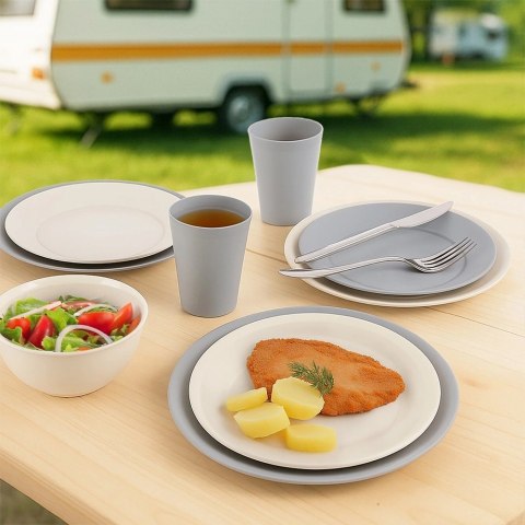 Zestaw 6 Talerzyków Deserowych 20,5 cm Kremowe Sandy na Camping