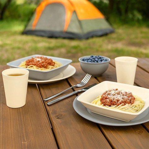 Zestaw 6 Talerzyków Deserowych 20,5 cm Szare na Grill Piknik Sandy