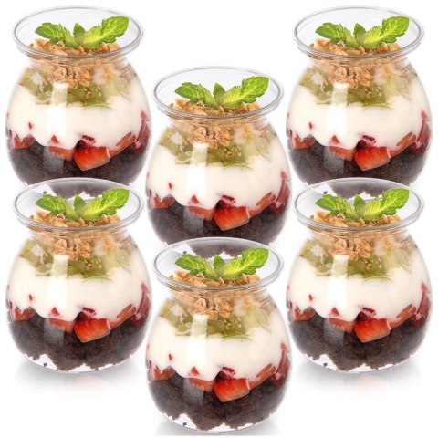 Zestaw 6 szt. Pucharków do Deserów 160ml Przezroczyste Finger Food