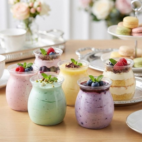 Zestaw 6 szt. Pucharków do Deserów 160ml Przezroczyste Finger Food