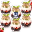 Zestaw 6 szt. Pucharków do Deserów 160ml Przezroczyste Finger Food