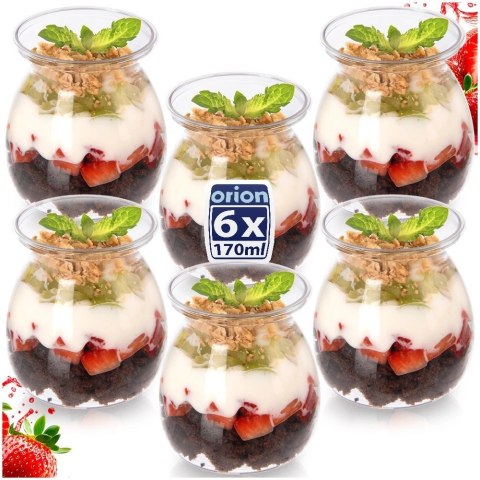 Zestaw 6 szt. Pucharków do Deserów 160ml Przezroczyste Finger Food