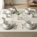 Zestaw Obiadowy Porcelana 16 elementów Talerze Kubki na 4 Osoby