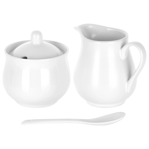 Zestaw Porcelanowy Mlecznik 250ml i Cukierniczka 230ml Białe