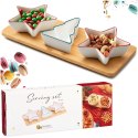 Zestaw do Serwowania Przekąsek Gwiazda/Choinka 4 el. Porcelana Bambus