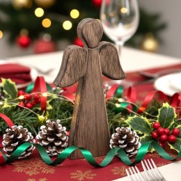 Figurka Anioł Drewno Mango 24 cm Naturalna Ozdoba Loft Prezent