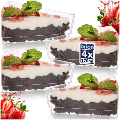 Pucharki Trójkątne 160ml Zestaw 4 szt. do Deserów i Ciast ORION Party