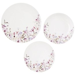 Zestaw Talerzy Porcelanowych 18 el. Louka Komplet Obiadowy na 6 Osób