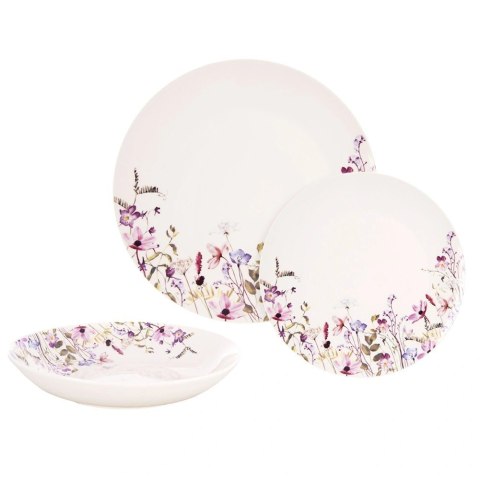 Zestaw Talerzy Porcelanowych 18 el. Louka Komplet Obiadowy na 6 Osób
