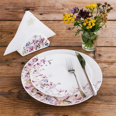 Zestaw Talerzy Porcelanowych 18 el. Louka Komplet Obiadowy na 6 Osób