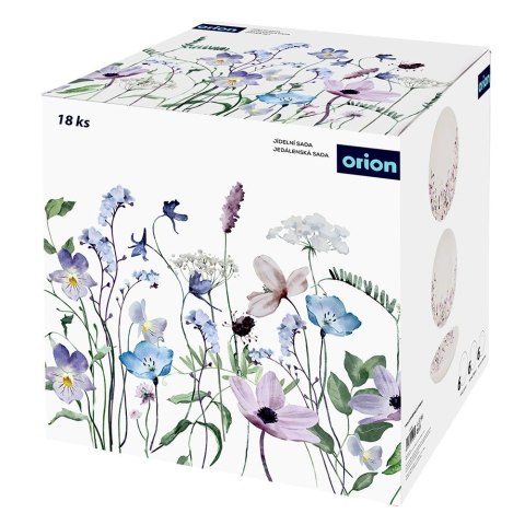 Zestaw Talerzy Porcelanowych 18 el. Louka Komplet Obiadowy na 6 Osób