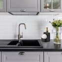 Dozownik do Naczyń Ceramiczny VILDE 400 ml z Gąbką, Czarny ze Złotą Pompką