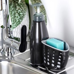Dozownik do Naczyń VILDE 370 ml z Pojemnikiem na Gąbkę Czarny Praktyczny