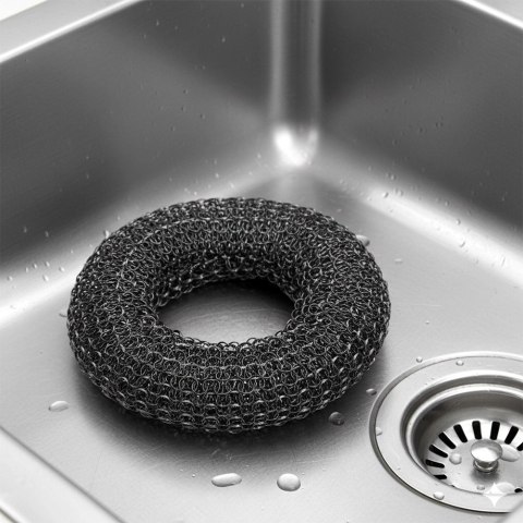 Druciak Metalowy Czarny 8 cm do Przypaleń Garnków Grilla Rusztu