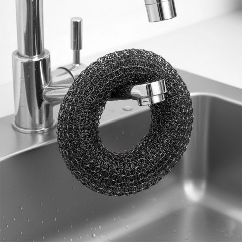 Druciak Metalowy Czarny 8 cm do Przypaleń Garnków Grilla Rusztu