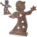 Duża Figurka Anioł 43 cm Drewno Mango Ozdoba z Gwiazdkami Loft