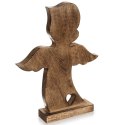 Duża Figurka Anioł z Sercem 38 cm Drewno Mango Solidna Podstawa