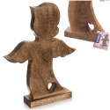 Duża Figurka Anioł z Sercem 38 cm Drewno Mango Solidna Podstawa
