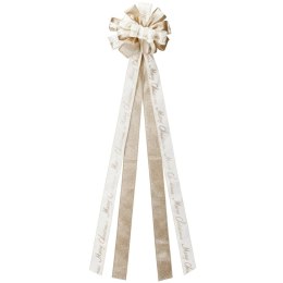 Duża Kokarda Zwieńczenie Choinki 130 cm Merry Christmas Kremowa
