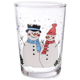 Duża Szklanka Zimowy Motyw Bałwanki 500ml Szkło Zmywarka ORION
