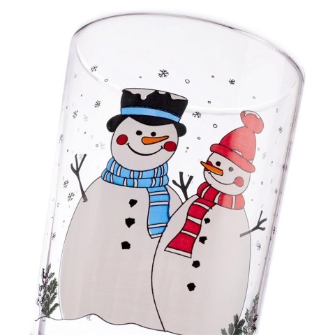Duża Szklanka Zimowy Motyw Bałwanki 500ml Szkło Zmywarka ORION