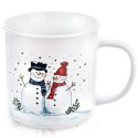 Duży Kubek Ceramiczny 470 ml Zimowy Motyw Bałwanki na Prezent