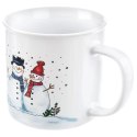 Duży Kubek Ceramiczny 470 ml Zimowy Motyw Bałwanki na Prezent