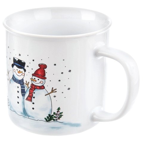 Duży Kubek Ceramiczny 470 ml Zimowy Motyw Bałwanki na Prezent