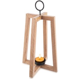 Duży Świecznik Drewno Mango 44 cm Lampion Boho z Metalem ORION Loft