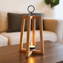 Duży Świecznik Drewno Mango 44 cm Lampion Boho z Metalem ORION Loft