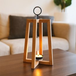 Duży Świecznik Drewno Mango 44 cm Lampion Boho z Metalem ORION Loft
