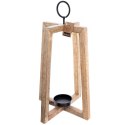 Duży Świecznik Drewno Mango 44 cm Lampion Boho z Metalem ORION Loft