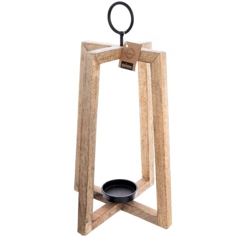 Duży Świecznik Drewno Mango 44 cm Lampion Boho z Metalem ORION Loft