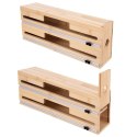 Dyspenser 2w1 na Folię i Papier do Pieczenia Bambus Nożyk 34 cm