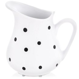 Dzbanek Ceramiczny 480 ml Biały w Czarne Groszki Mlecznik Dots ORION