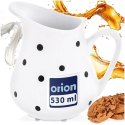 Dzbanek Ceramiczny 480 ml Biały w Czarne Groszki Mlecznik Dots ORION