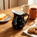 Dzbanek Ceramiczny 480 ml Czarny w Groszki Dots Mlecznik Sosjerka