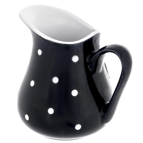 Dzbanek Ceramiczny 480 ml Czarny w Groszki Dots Mlecznik Sosjerka