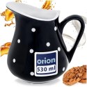 Dzbanek Ceramiczny 480 ml Czarny w Groszki Dots Mlecznik Sosjerka