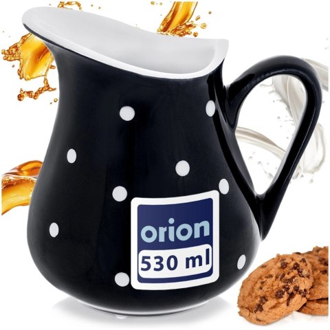 Dzbanek Ceramiczny 480 ml Czarny w Groszki Dots Mlecznik Sosjerka