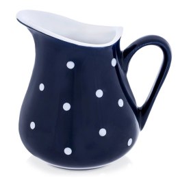 Dzbanek Ceramiczny 480 ml Granatowy w Groszki Dots Mlecznik ORION