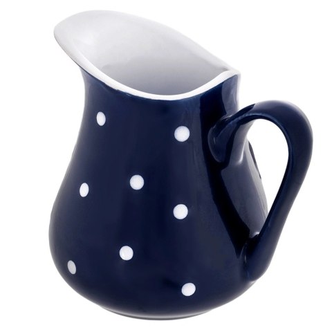 Dzbanek Ceramiczny 480 ml Granatowy w Groszki Dots Mlecznik ORION