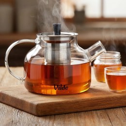 Dzbanek Szklany 850ml z Zaparzaczem Stalowym Sitkiem do Herbaty VILDE
