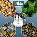 Dzbanek Szklany VILDE Zaparzacz 1,15 L System Spustowy Herbaty Ziół